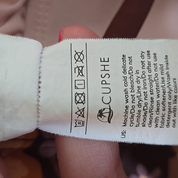 Cupshe Brown And Orange Floral One Piece Swimsuit Size Medium - Picture 7 of 8